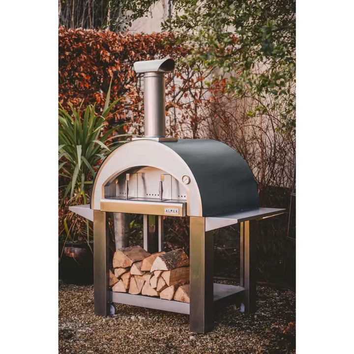 Alpha Pro Grande Wood-Fired Pizza Oven Bundle in Anthracite Grey + Cover