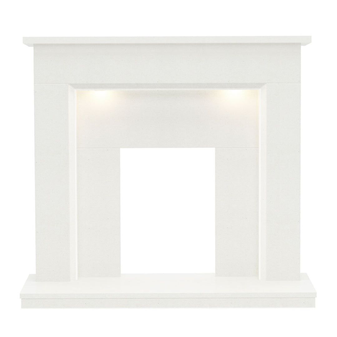 Flare Madalyn Electric Marble Fireplace Suite in White, 2kW