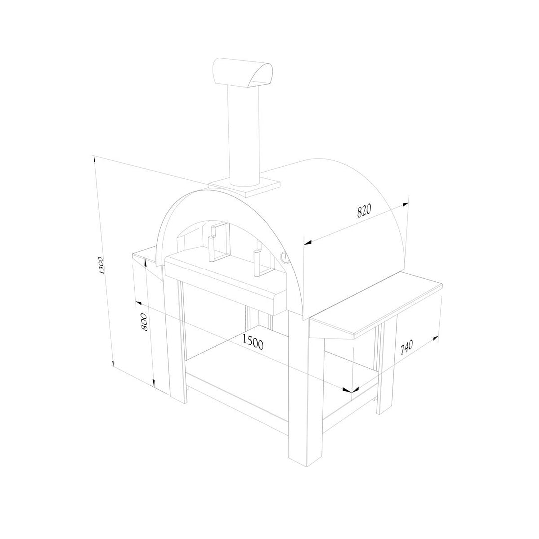 Alpha Pro Grande Wood-Fired Pizza Oven Bundle in Teal Blue + Cover