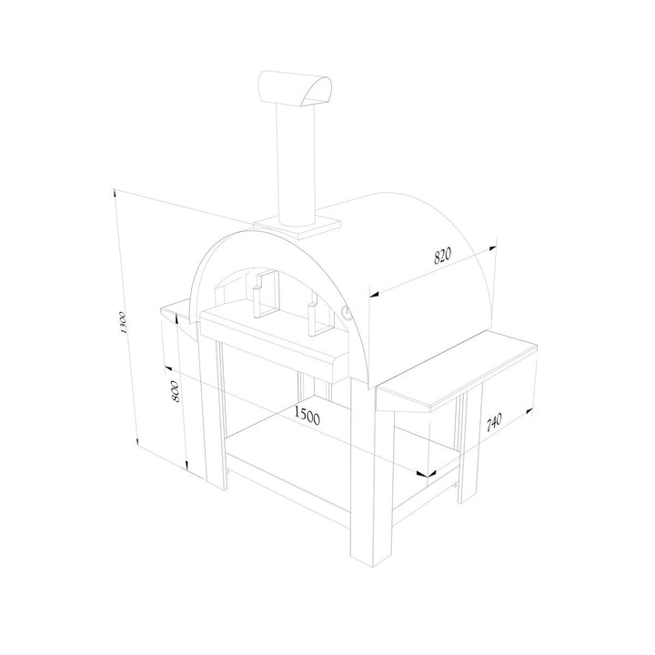 Alpha Pro Grande Wood-Fired Pizza Oven Bundle in Teal Blue + Cover