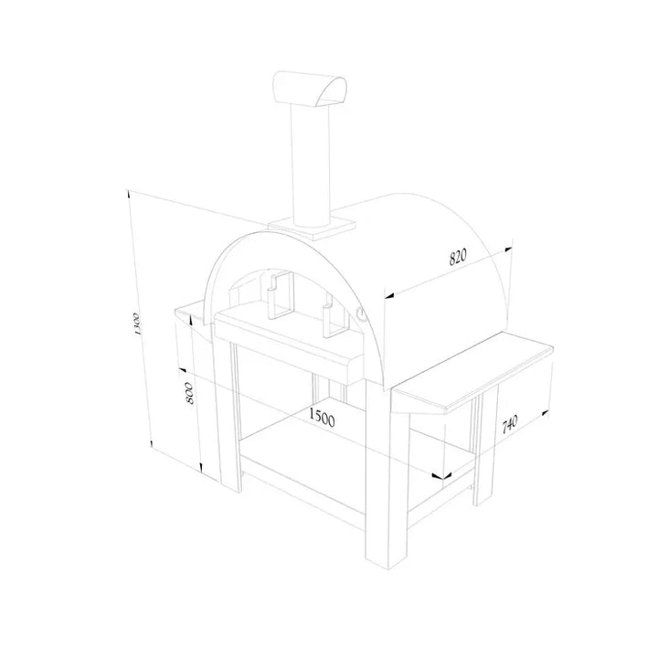 Alpha Pro Grande Wood-Fired Pizza Oven Bundle in Anthracite Grey + Cover