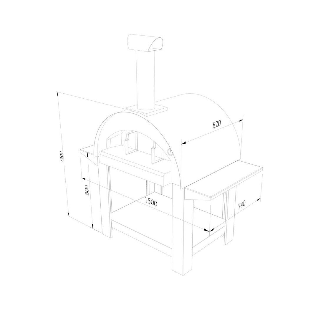 Alpha Pro Grande Wood-Fired Pizza Oven Bundle in Stainless Steel + Cover