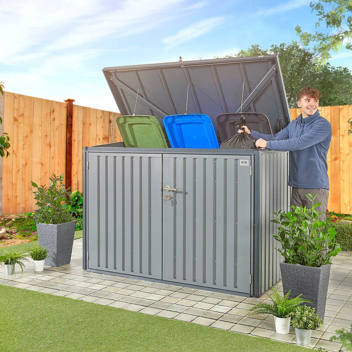 Stone Garden 6ft 5" x 2ft 11" (1.95 x 0.9m) 2,018 Litre Horizontal Storage Shed in Grey
