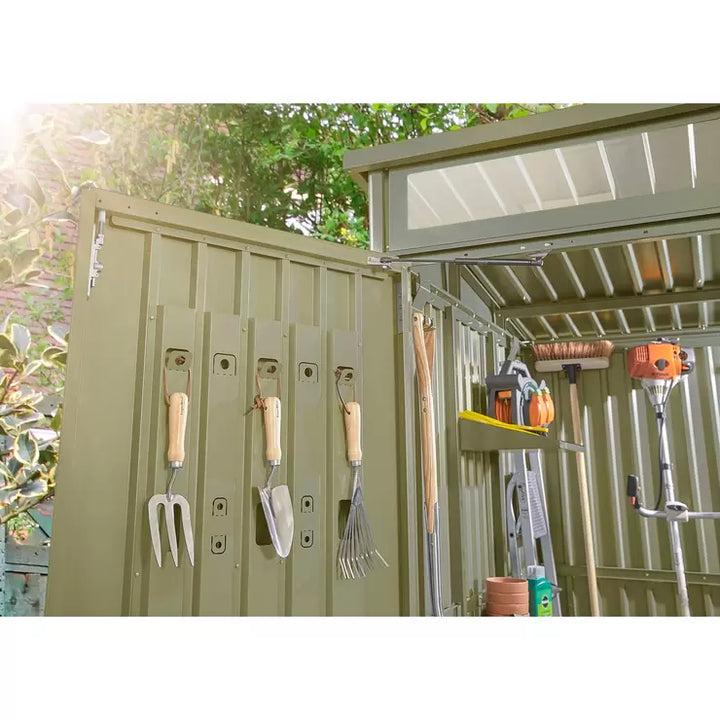 Stone Garden 5ft 11" x 5ft 11" (1.8m x 1.84m) Two Door Steel Shed in Green