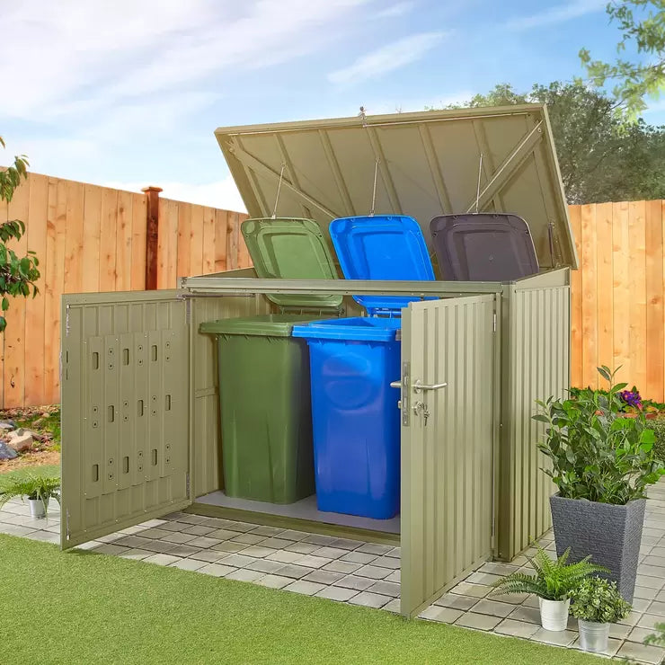 Stone Garden 6ft 5" x 2ft 11" (1.95 x 0.9m) 2,018 Litre Horizontal Storage Shed in Green