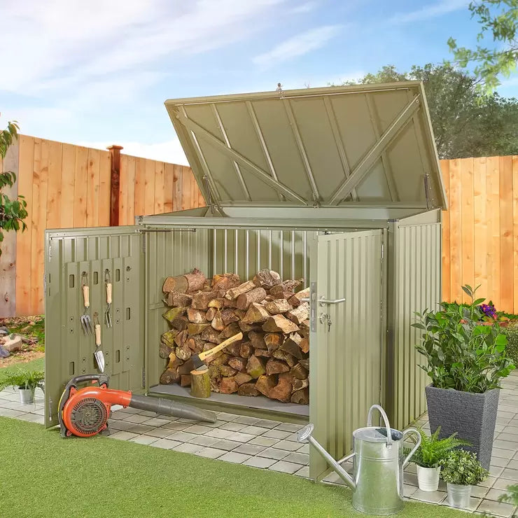 Stone Garden 6ft 5" x 2ft 11" (1.95 x 0.9m) 2,018 Litre Horizontal Storage Shed in Green