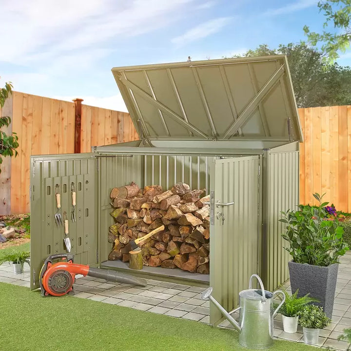 Stone Garden 6ft 5" x 2ft 11" (1.95 x 0.9m) 2,018 Litre Horizontal Storage Shed in Green