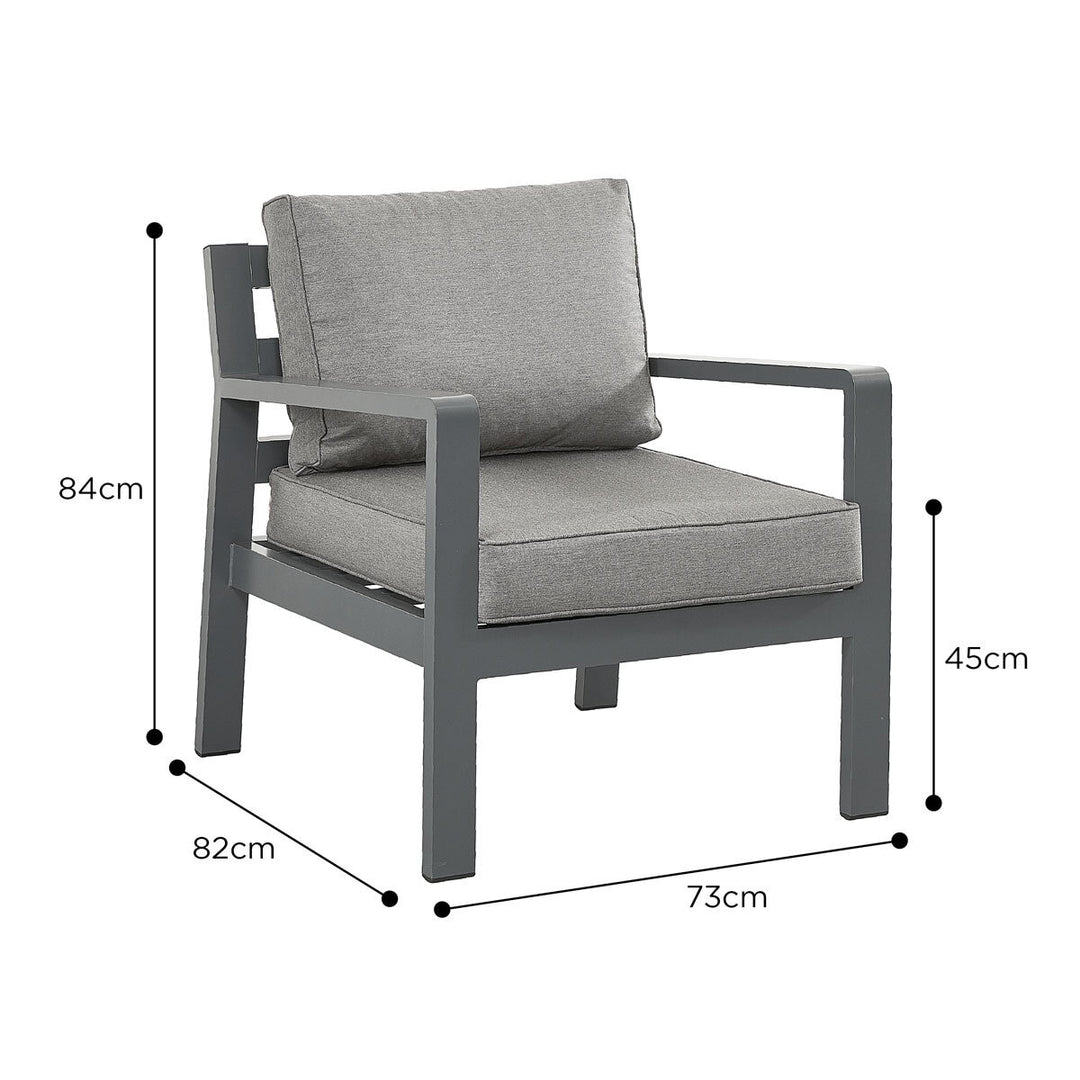 Stone Garden 4 Piece Deep Seating Corner Patio Set with Dual Height Ceramic Table in Grey