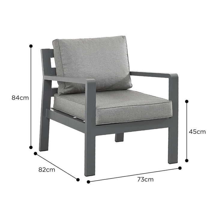 Stone Garden 4 Piece Deep Seating Corner Patio Set with Dual Height Ceramic Table in Grey
