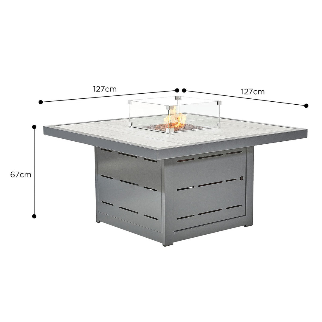 Stone Garden 5 Piece Deep Seating Fire Patio Set in Grey