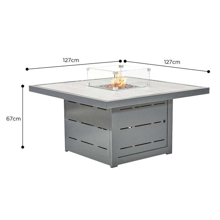 Stone Garden 5 Piece Deep Seating Fire Patio Set in White