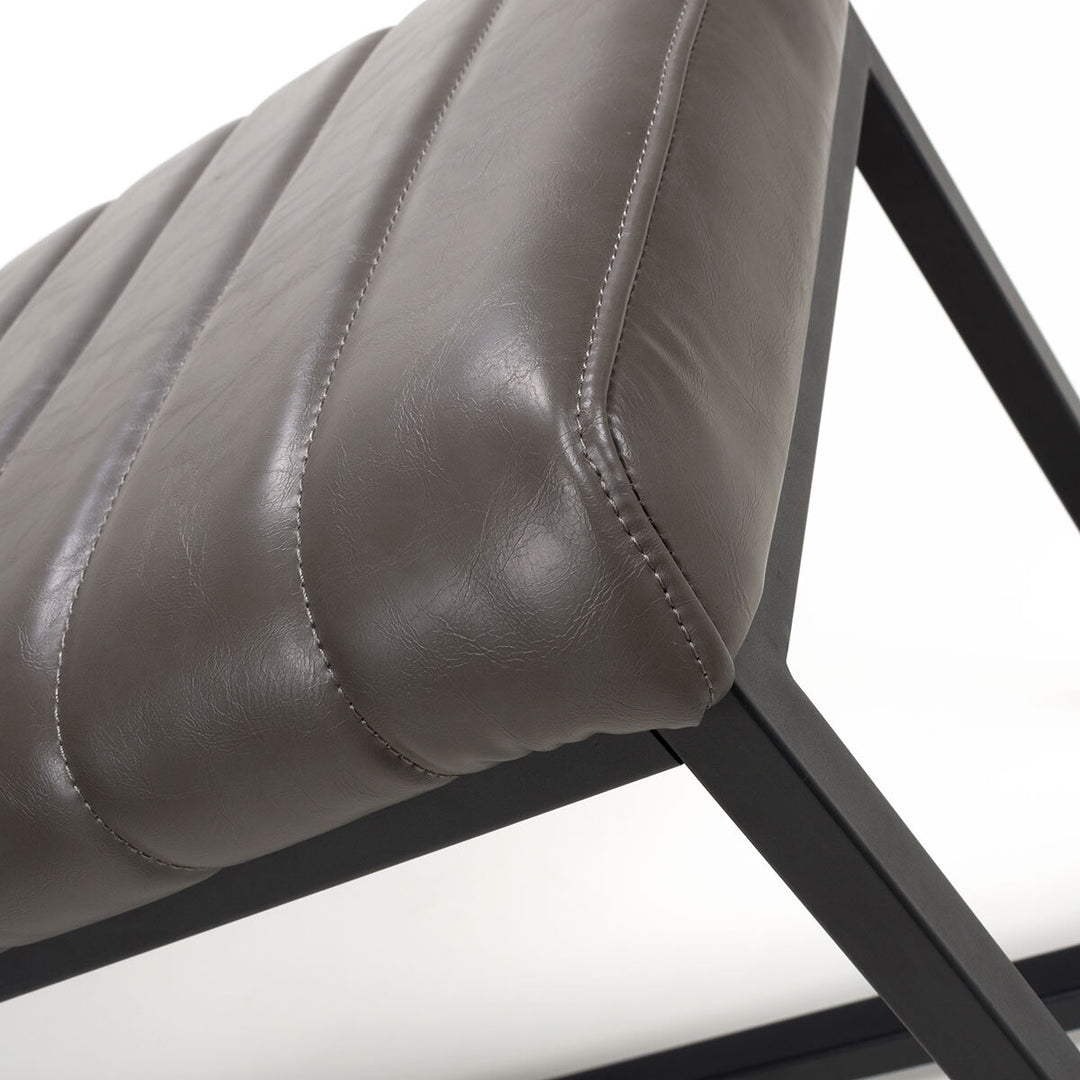 Archer Grey Faux Leather Dining Bench