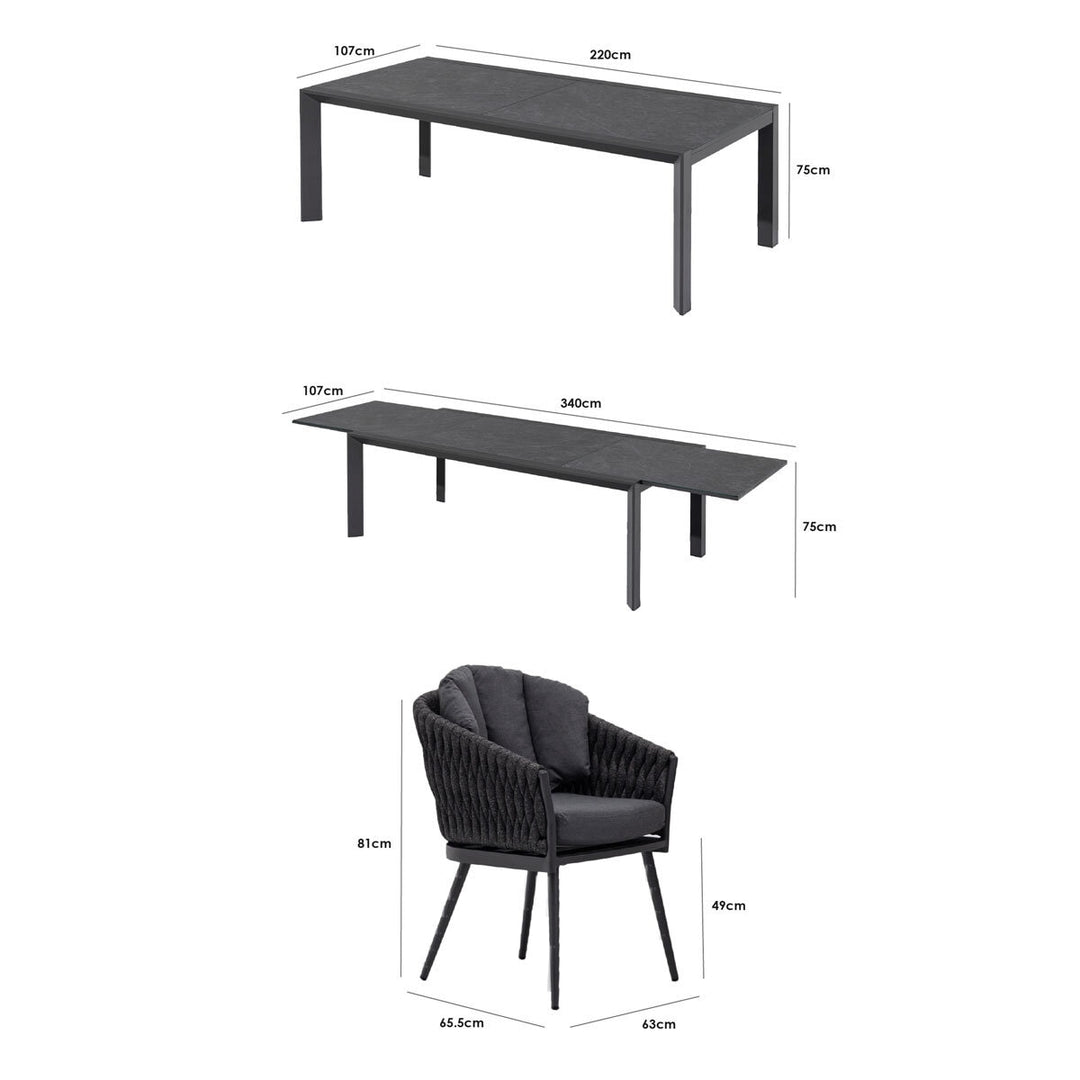 Harbour Lifestyle Palma 9 Piece Extending Dining Set