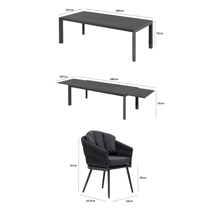 Harbour Lifestyle Palma 9 Piece Extending Dining Set