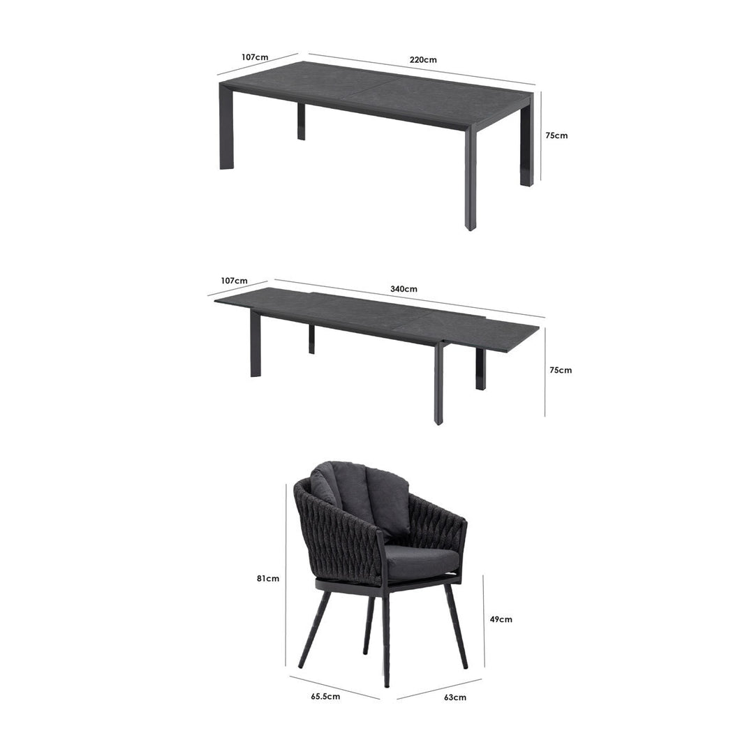 Harbour Lifestyle Palma 11 Piece Extending Dining Set