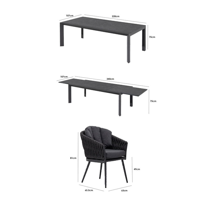 Harbour Lifestyle Palma 11 Piece Extending Dining Set