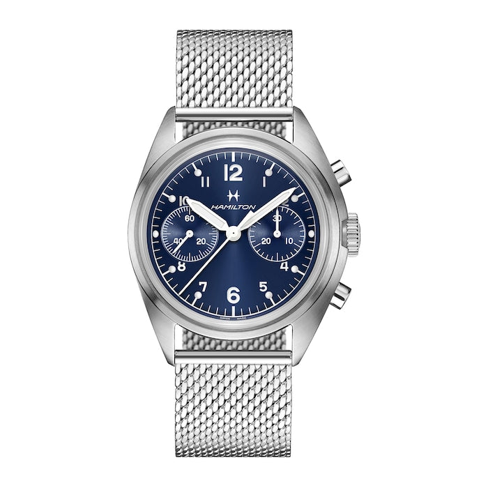 Khaki Aviation Pilot Pioneer Mechanical Chrono 40mm Unisex Watch Stainless Steel