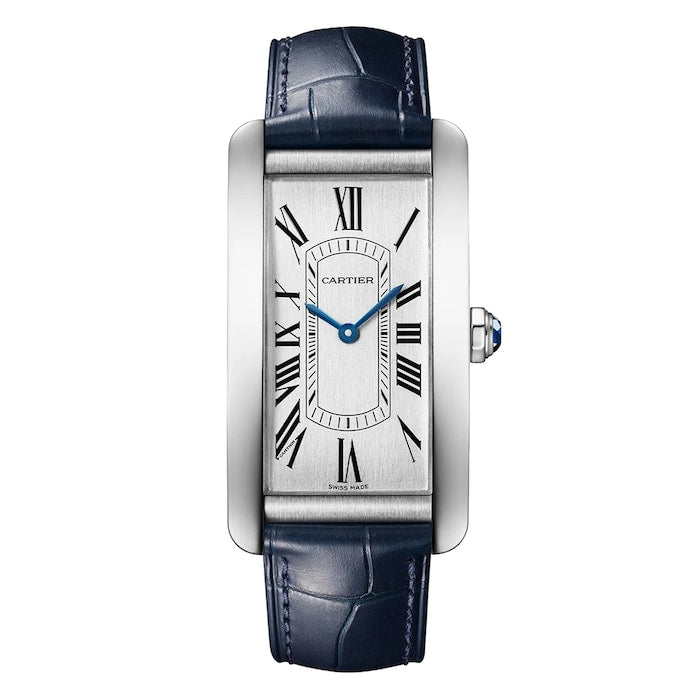 Tank Américaine Watch, Large Model, Automatic Movement, Steel, Leather
