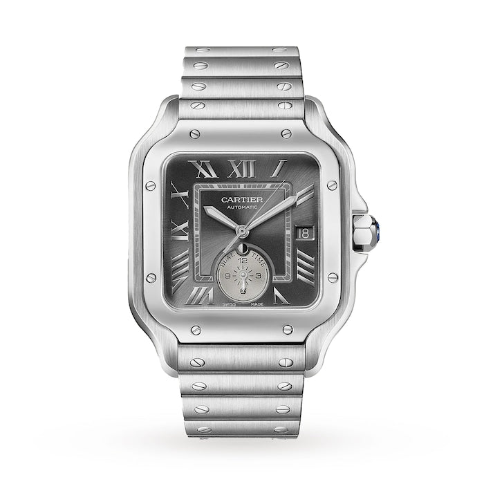Santos De Cartier Watch, Large Model, Mechanical Movement With Automatic Winding, Steel