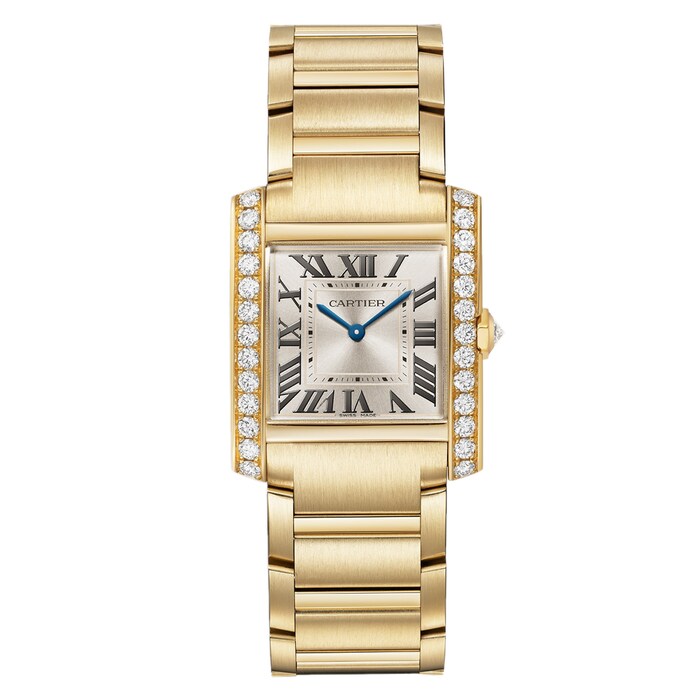 Tank Francaise Watch, Medium Model, Quartz Movement. 18K Yellow Gold Case