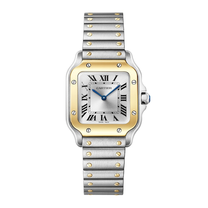 Santos De Cartier, Small Model, Quartz, Yellow Gold, Steel