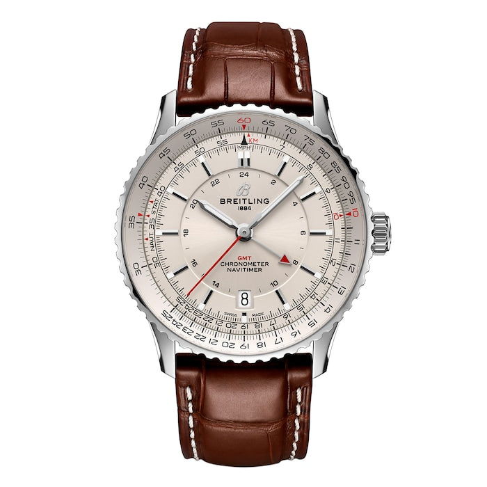Navitimer Automatic GMT 41mm Mens Watch Silver