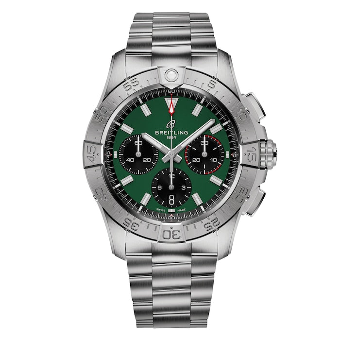 Avenger B01 Chronograph 42 Mens Watch Green Stainless Steel