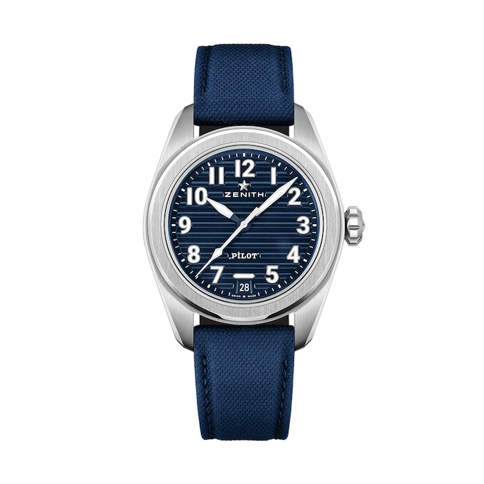 Pilot Automatic 40mm Mens Watch Blue 2 Straps