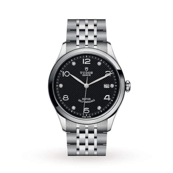 1926 39mm Ladies Watch Steel Case Diamond-Set Black Dial