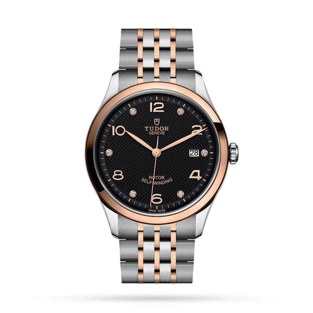 Tudor1926 39mm Mens Watch Steel Case Diamond-Set Black Dial