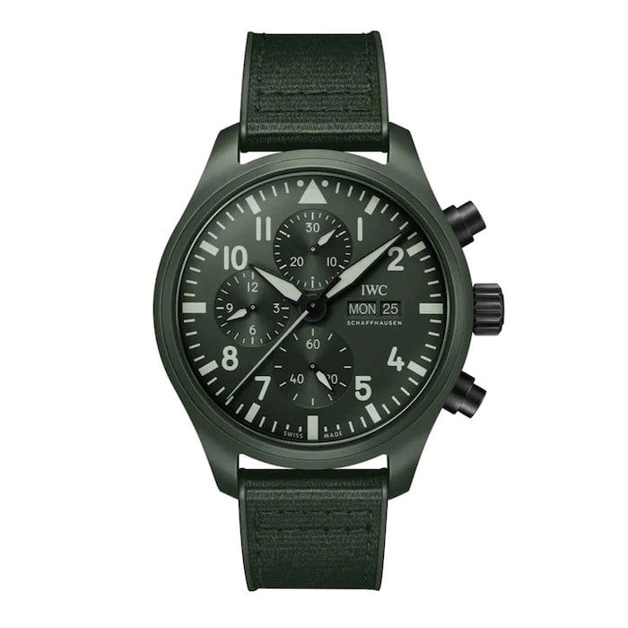 Pilot's Chronograph Top Gun Edition Woodland 44.5mm Mens Watch Green