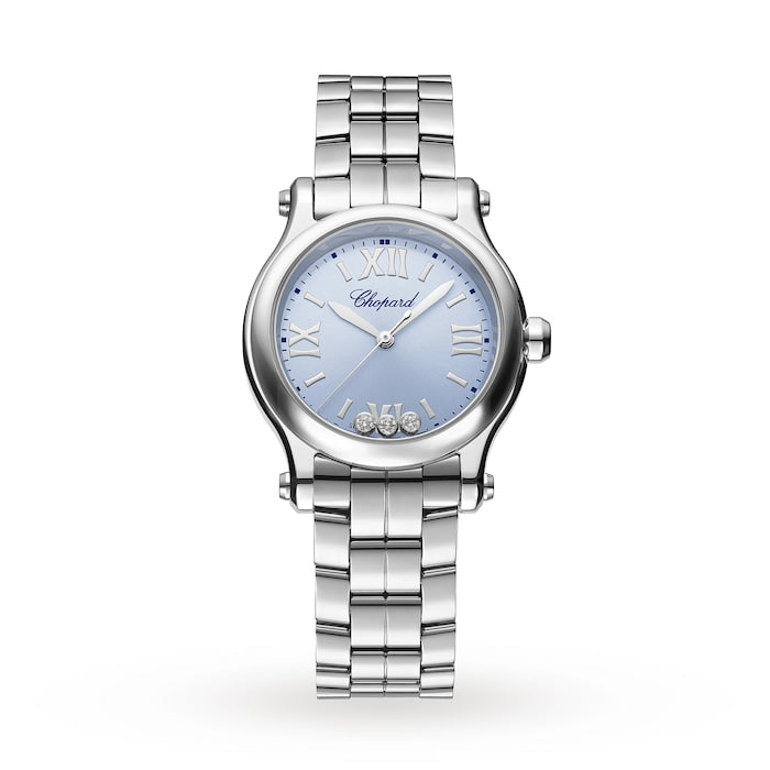 Happy Sport 30mm, Quartz, Stainless Steel, Diamonds