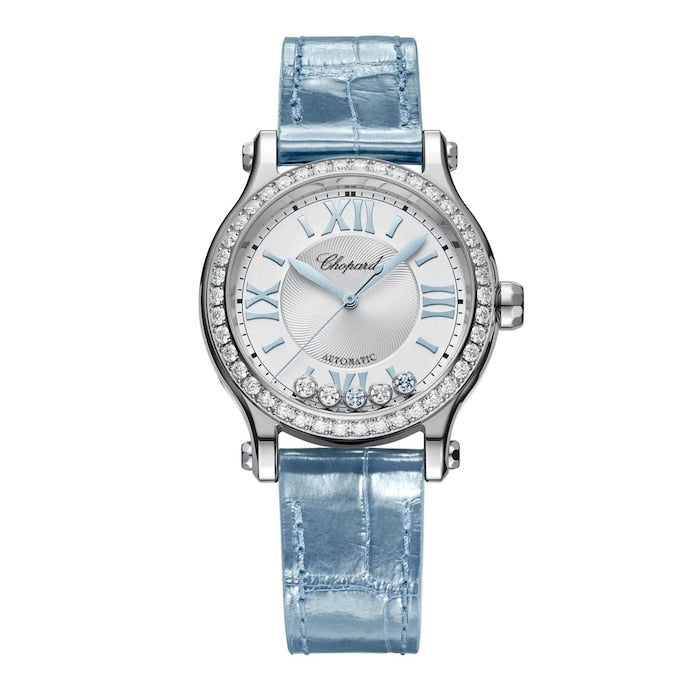 Happy Sport 33mm Aqua Marine Limited Editon Ladies Watch Silver