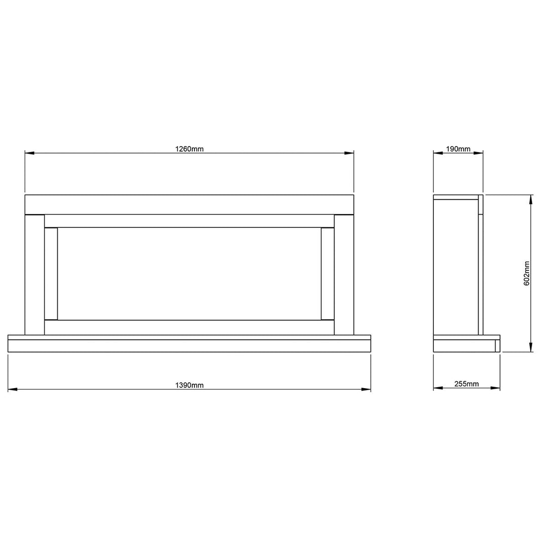 Flare Elyce Grande Wall Mounted Electric Fireplace in Cream, 2kW