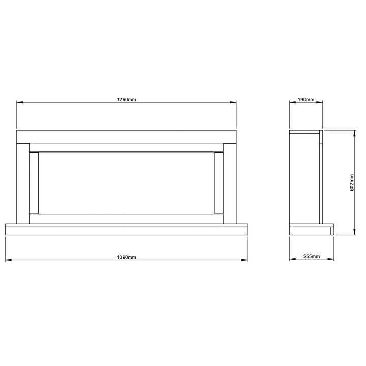 Flare Elyce Grande Wall Mounted Electric Fireplace in Cream, 2kW