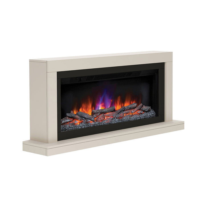 Flare Elyce Grande Wall Mounted Electric Fireplace in Cream, 2kW