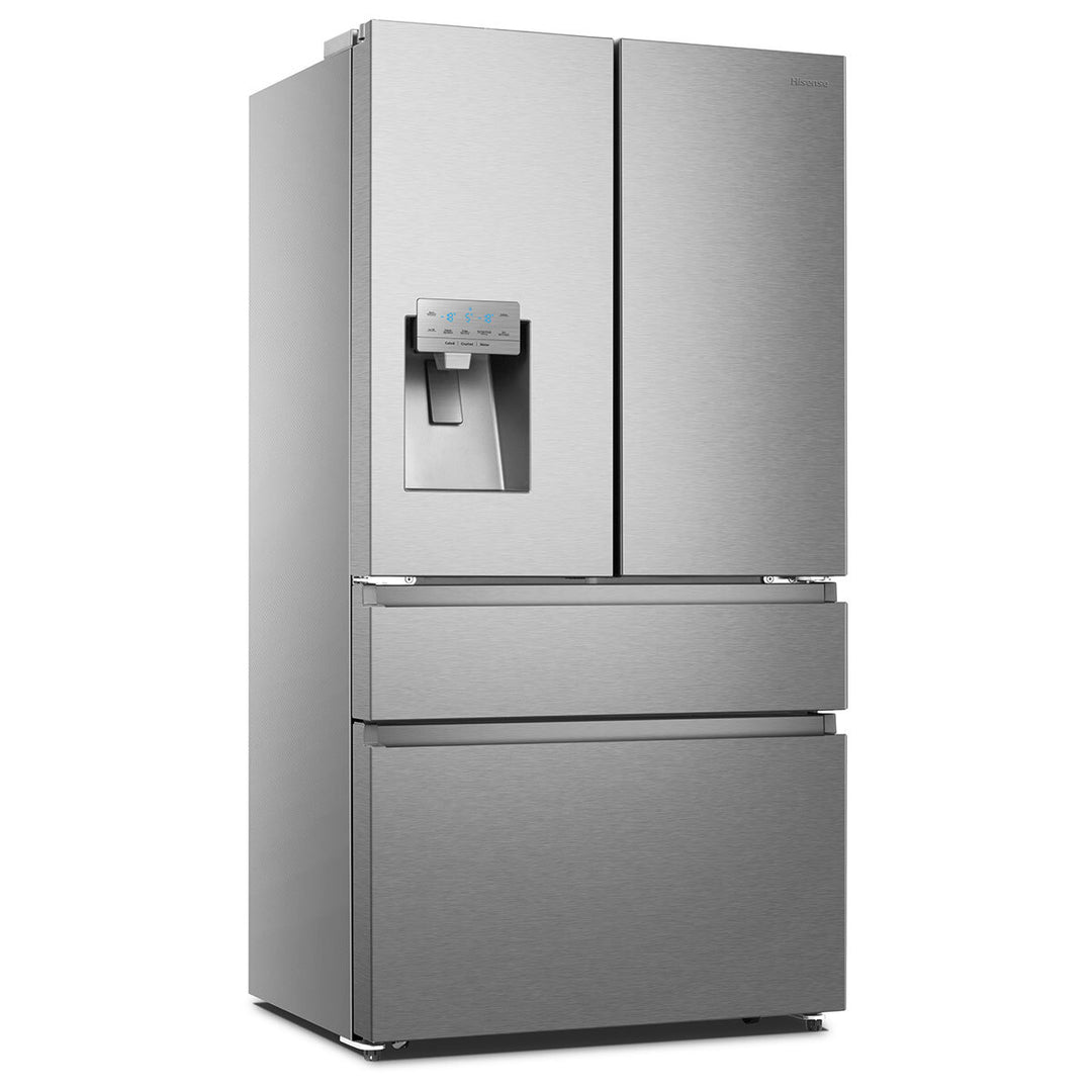 Hisense RF728N4SASE, Multi Door Fridge Freezer with Non Plumbed Water and Ice Dispenser,  E Rated in Stainless Steel