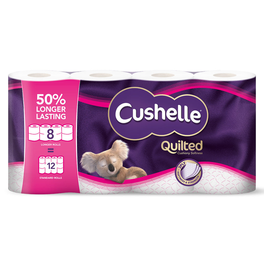 Cushelle Quilted Longer Rolls Toilet Tissue, 32 Rolls Pallet Deal (36 Units)