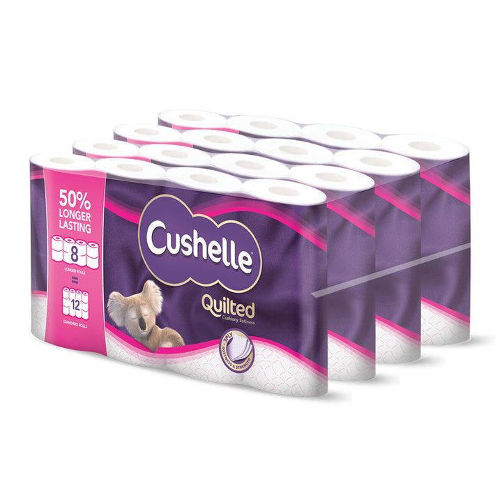 Cushelle Quilted Longer Rolls Toilet Tissue, 32 Rolls Pallet Deal (36 Units)