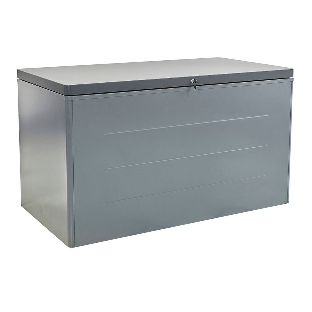 Stone Garden 5ft 2" x 2ft 8" (1.6 x 0.8m) 1,200 Litre Steel Deck Box in Grey