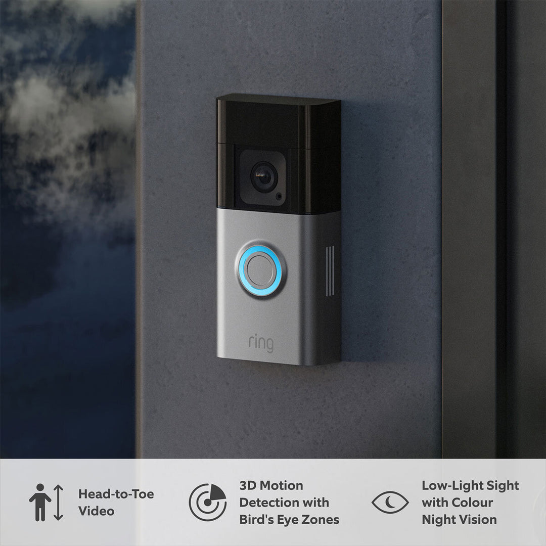 Ring Battery Video Doorbell Pro with Chime (2nd Gen) & 2x Quick Release Battery Packs