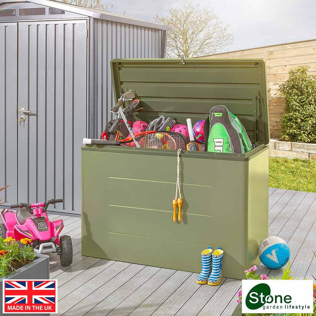 Stone Garden 4ft 2" x 2ft 2" (1.27 x 0.67m) 600 Litre Deck Box in Green
