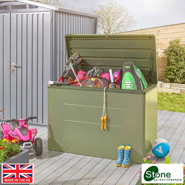 Stone Garden 4ft 2" x 2ft 2" (1.27 x 0.67m) 600 Litre Deck Box in Green