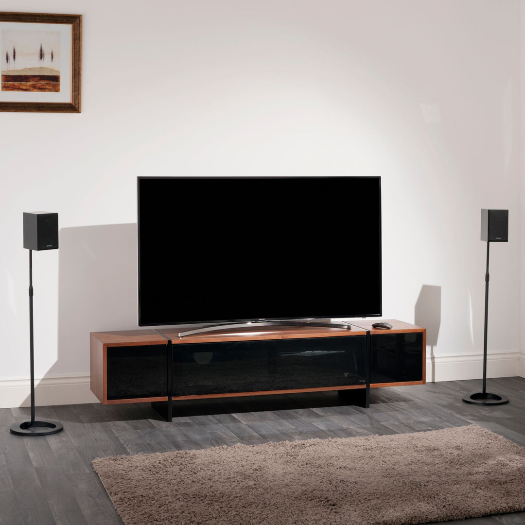 AVF Edge ED160 TV Stand for TVs up to 84", Walnut/Black