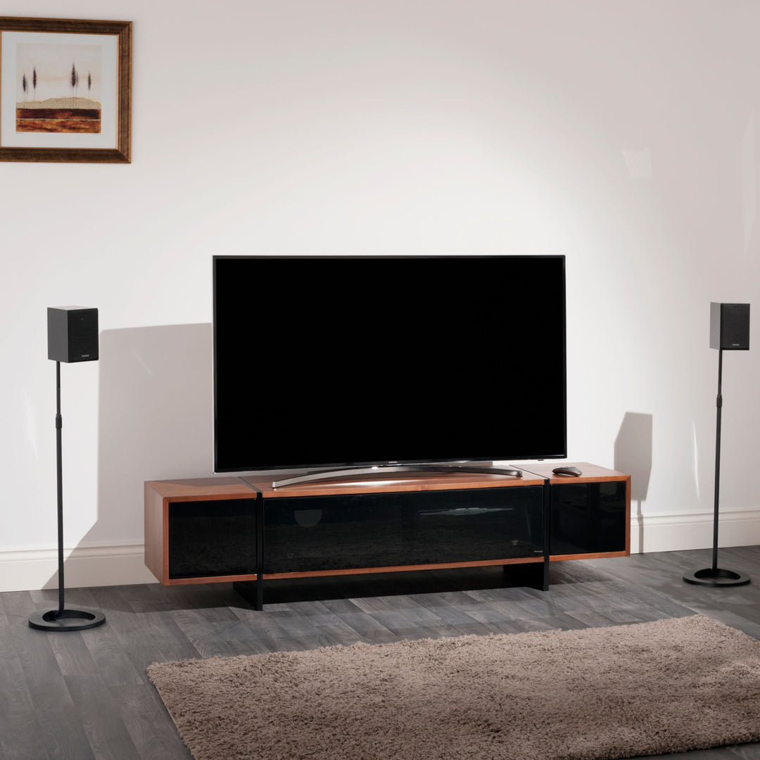 AVF Edge ED160 TV Stand for TVs up to 84", Walnut/Black
