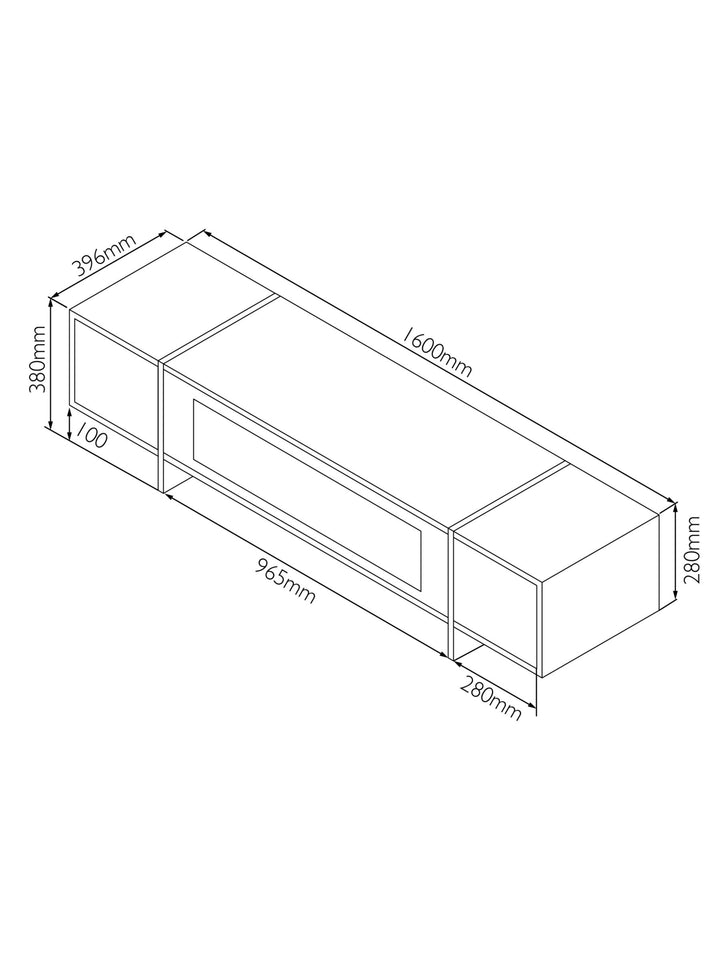 AVF Edge ED160 TV Stand for TVs up to 84", Walnut/Black