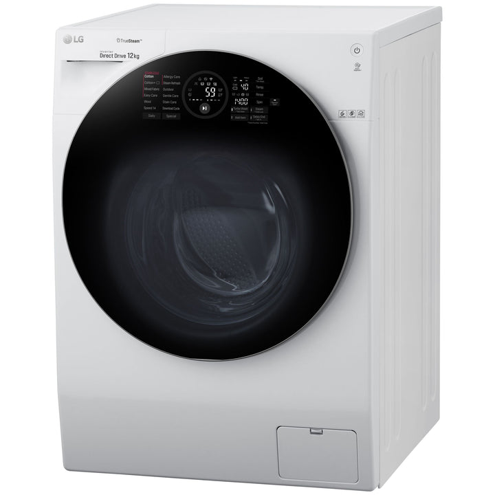 LG FH4G1BCS2 Freestanding Washing Machine, 12kg Load, 1400rpm Spin, White