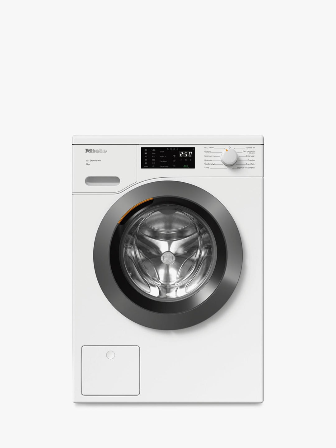 Miele WED025 WCS Freestanding Washing Machine, 8kg Load, 1400rpm Spin, White