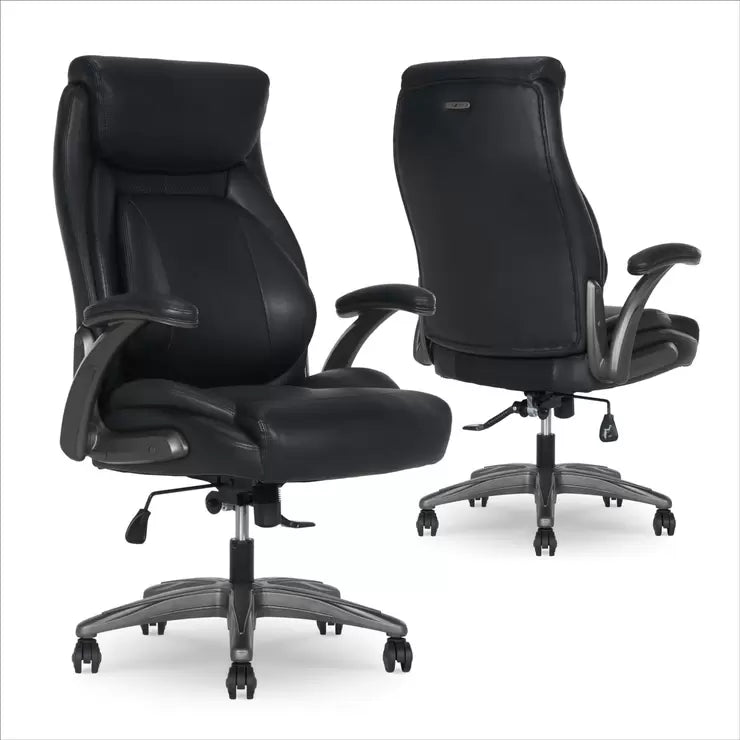 La-Z-Boy Air Lumbar Manager's Office Chair with Flip Up Arms, Black