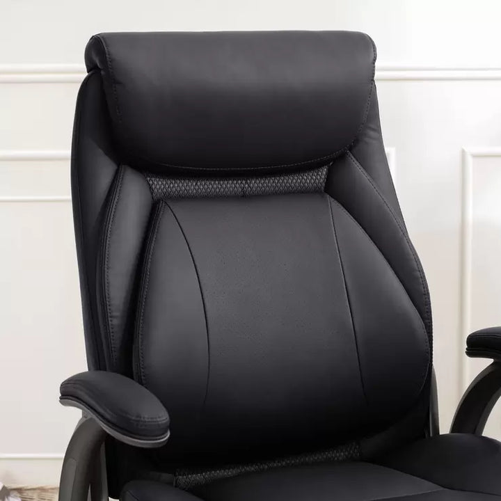 La-Z-Boy Air Lumbar Manager's Office Chair with Flip Up Arms, Black